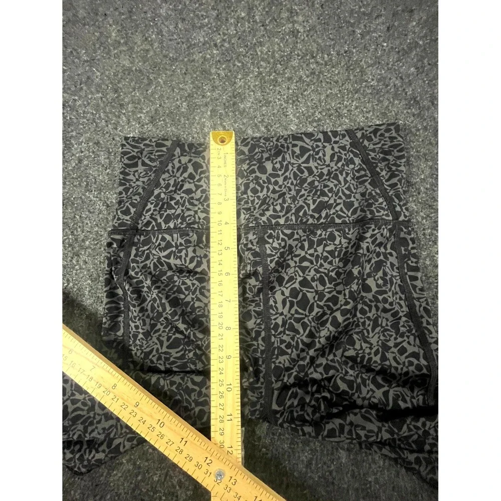 Lululemon Compression Leggings Womens S Black Gray Patterned Athletic High Waist